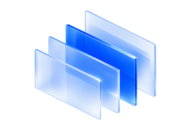 Layered translucent glass panels