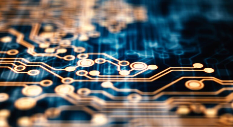 Circuit with points and lines.